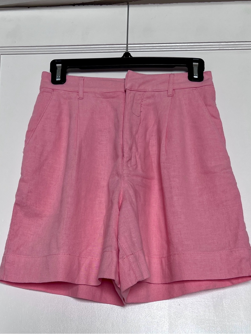 Abercrombie & Fitch Pink Linen-Blend Bermuda Shorts